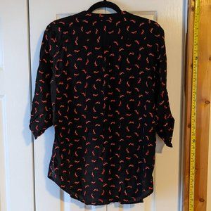 Brody Miles Red Stiletto Blouse sz L